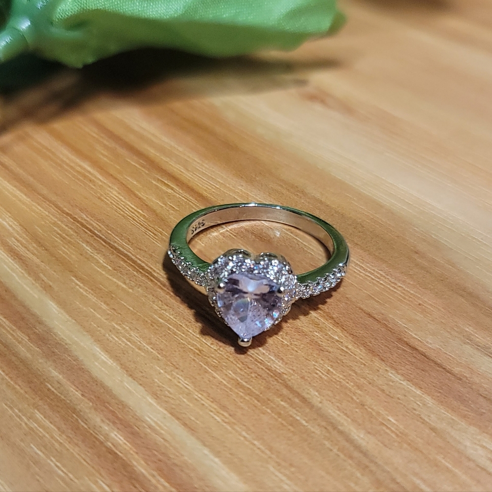 925 Sterling Silver Proposal Ring for Women,Heart,CertifiedTibetan,Engagement - Picture 4 of 8